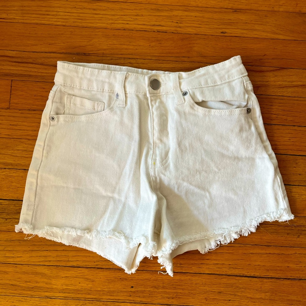 White Abound Jean Cutoff Shorts with Raw Hem